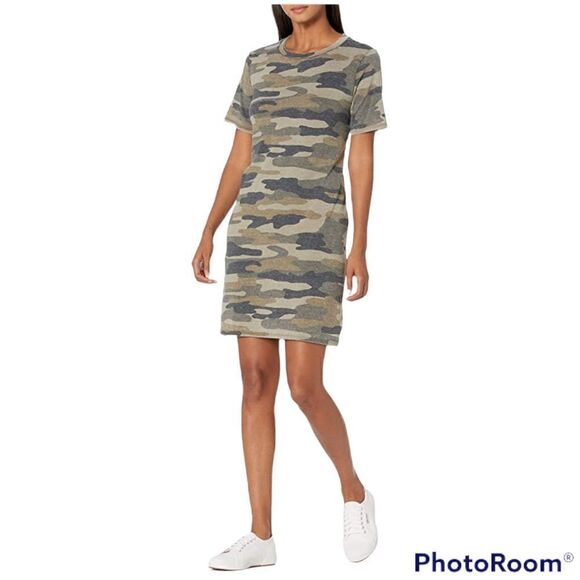 New Lucky Brand Women's Short Sleeve Crew Neck Camo Summer Tee Dress Size Small - Picture 1 of 11